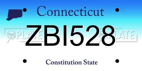 ZBI528 Connecticut License Plate
