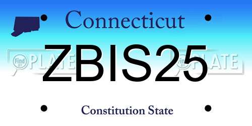 ZBIS25 Connecticut License Plate