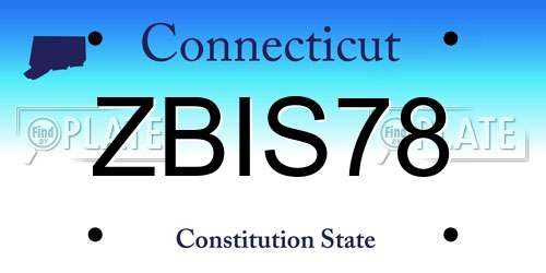 ZBIS78 Connecticut License Plate