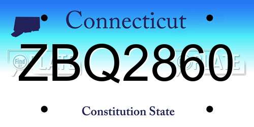 ZBQ2860 Connecticut License Plate