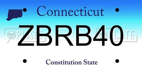 ZBRB40 Connecticut License Plate