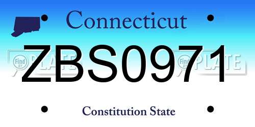 ZBS0971 Connecticut License Plate