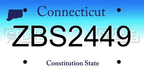 ZBS2449 Connecticut License Plate