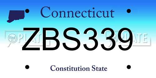 ZBS339 Connecticut License Plate