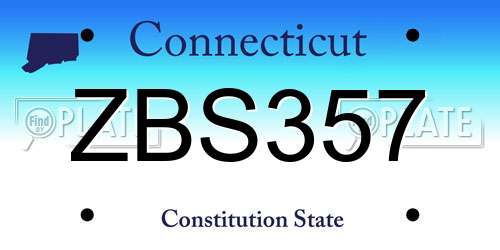 ZBS357 Connecticut License Plate