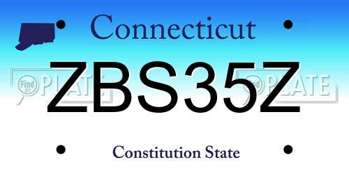 ZBS35Z Connecticut License Plate