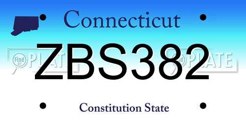 ZBS382 Connecticut License Plate