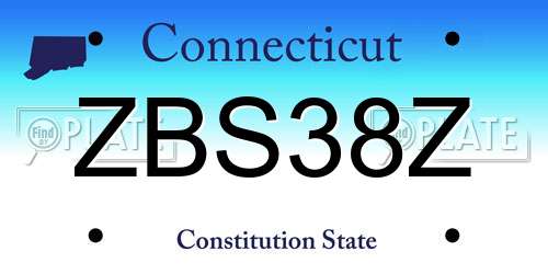 ZBS38Z Connecticut License Plate