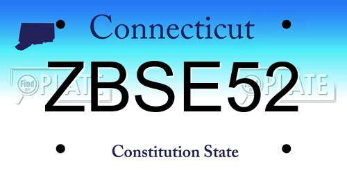 ZBSE52 Connecticut License Plate
