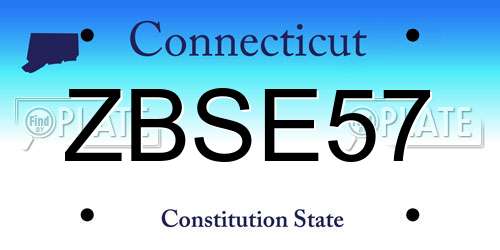 ZBSE57 Connecticut License Plate