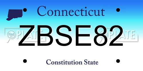 ZBSE82 Connecticut License Plate