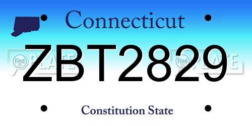 ZBT2829 Connecticut License Plate
