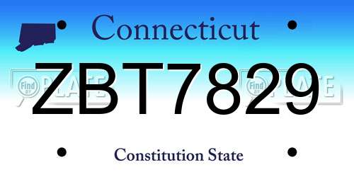 ZBT7829 Connecticut License Plate