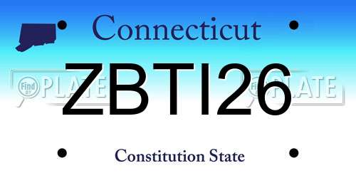 ZBTI26 Connecticut License Plate