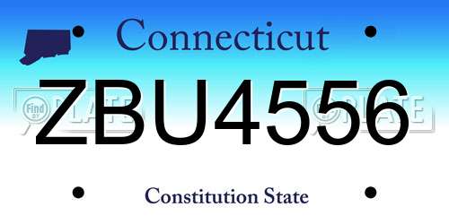 ZBU4556 Connecticut License Plate