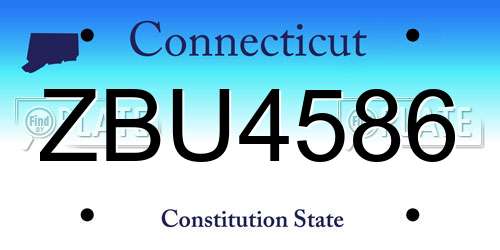 ZBU4586 Connecticut License Plate