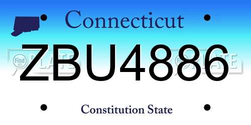 ZBU4886 Connecticut License Plate