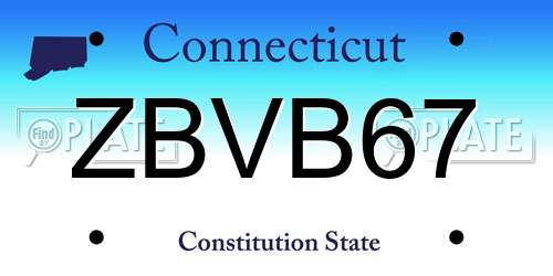 ZBVB67 Connecticut License Plate