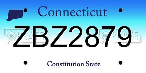 ZBZ2879 Connecticut License Plate