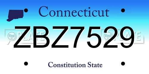 ZBZ7529 Connecticut License Plate
