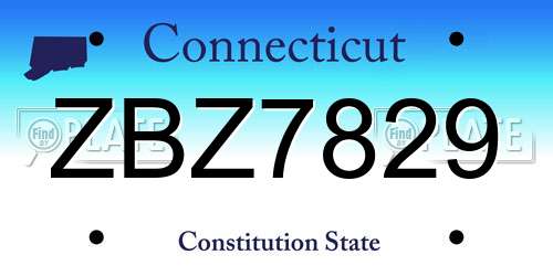 ZBZ7829 Connecticut License Plate