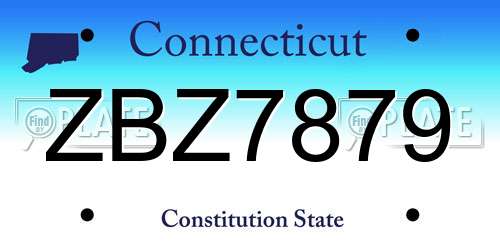ZBZ7879 Connecticut License Plate
