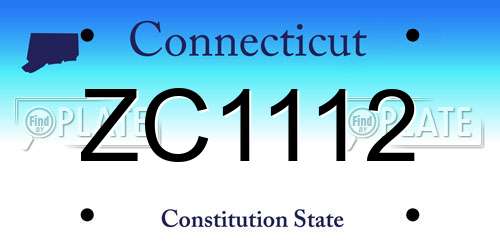 ZC1112 Connecticut License Plate