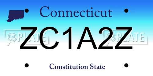 ZC1A2Z Connecticut License Plate