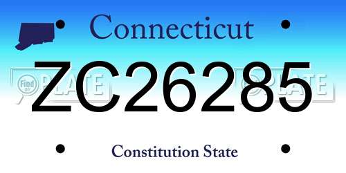 ZC26285 Connecticut License Plate