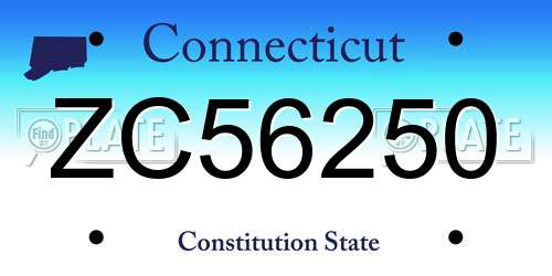 ZC56250 Connecticut License Plate
