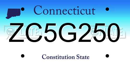 ZC5G250 Connecticut License Plate