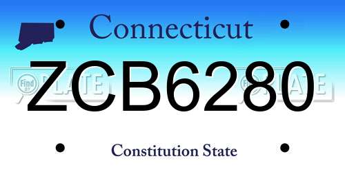 ZCB6280 Connecticut License Plate
