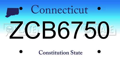 ZCB6750 Connecticut License Plate