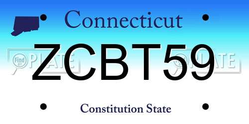 ZCBT59 Connecticut License Plate