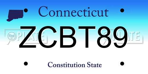 ZCBT89 Connecticut License Plate