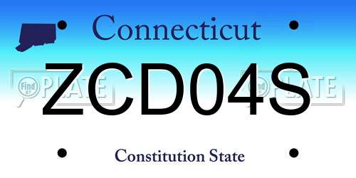 ZCD04S Connecticut License Plate