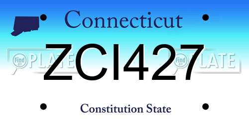 ZCI427 Connecticut License Plate
