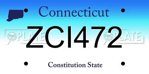 ZCI472 Connecticut License Plate
