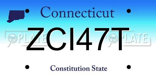 ZCI47T Connecticut License Plate
