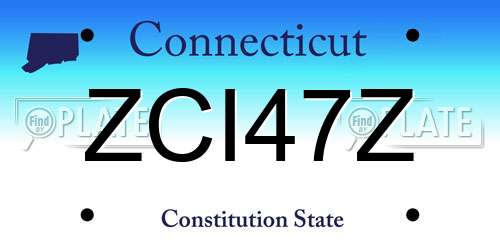 ZCI47Z Connecticut License Plate