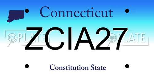 ZCIA27 Connecticut License Plate