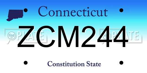 ZCM244 Connecticut License Plate