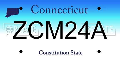 ZCM24A Connecticut License Plate
