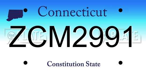 ZCM2991 Connecticut License Plate