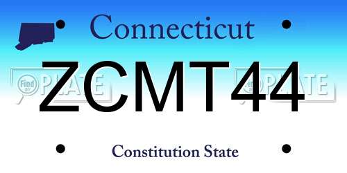 ZCMT44 Connecticut License Plate