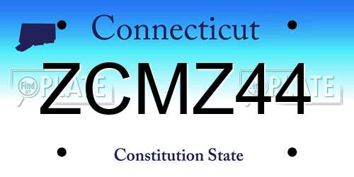 ZCMZ44 Connecticut License Plate