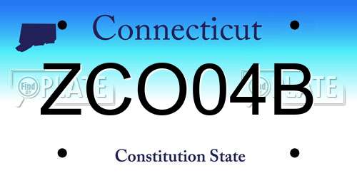 ZCO04B Connecticut License Plate