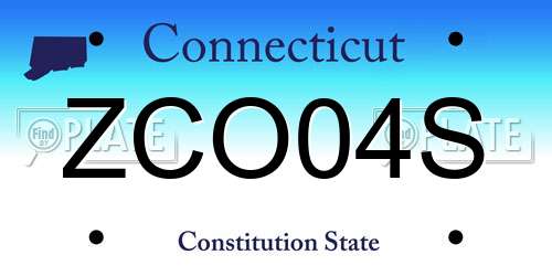 ZCO04S Connecticut License Plate