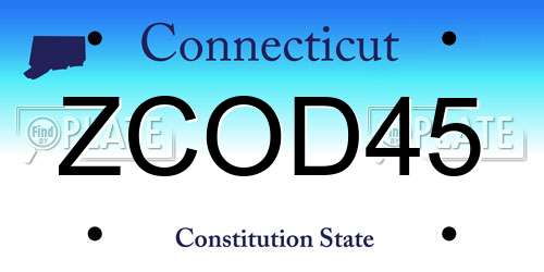 ZCOD45 Connecticut License Plate