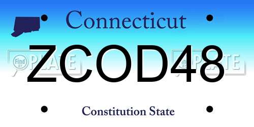 ZCOD48 Connecticut License Plate